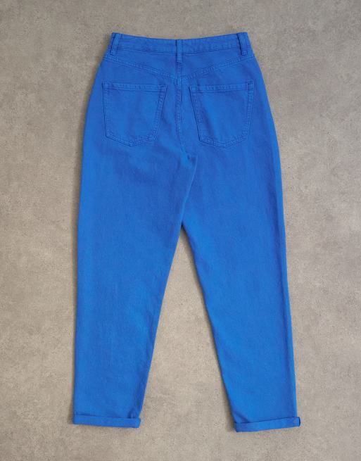 Topshop – Koboltblå jeans i mom-modell med hög midja och ledig passform, 7 av 8