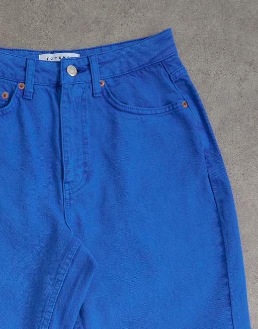 Topshop – Koboltblå jeans i mom-modell med hög midja och ledig passform, 8 av 8
