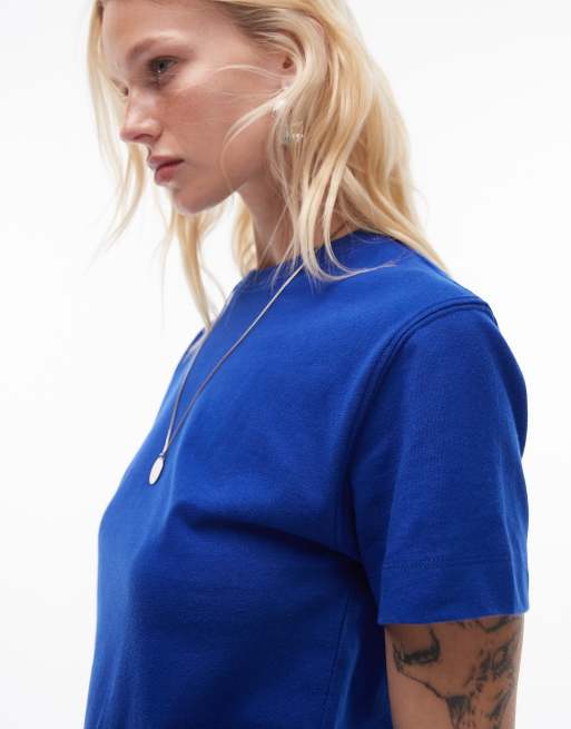Topshop - Koboltblå T-shirt i firkantet pasform, 4 af 4