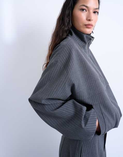 Topshop - Koksgråt stribet sæt - view 1