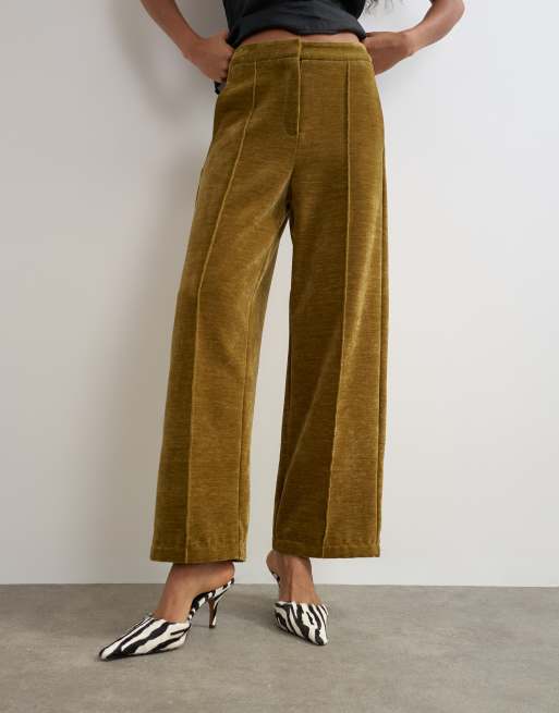 Topshop Kombiteil-Samthose in Grün, 5 von 5