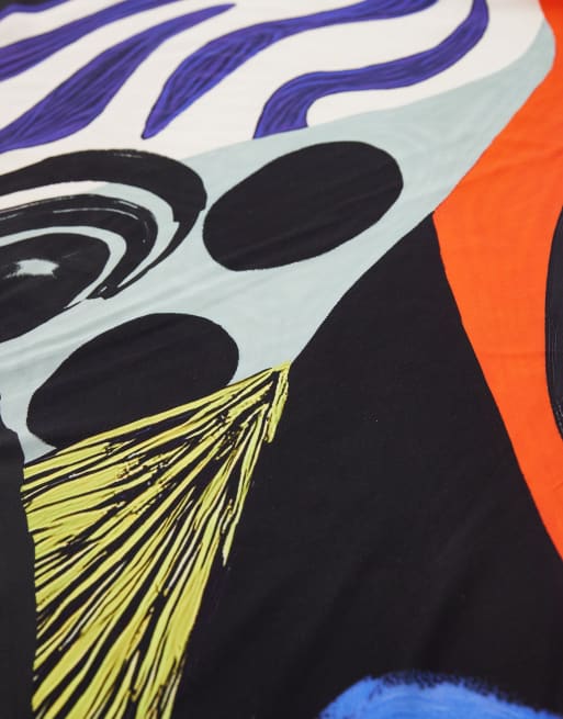 Topshop – Kopftuch aus Satin mit skizziertem Print, 2 von 3
