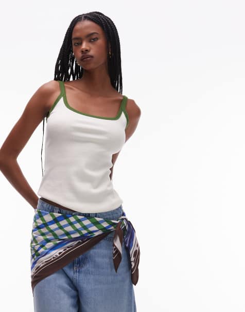 Topshop – Kopftuch aus Satin mit Vichy-Karomuster - view 1