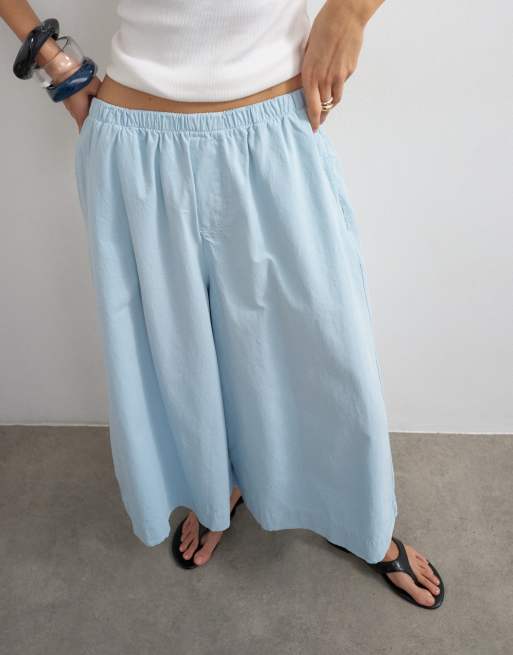 Topshop - Kornblomstblå culotte-bukser med A-form, 4 af 5