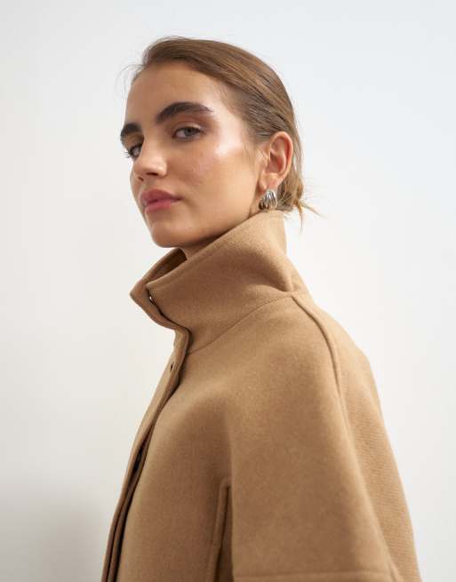 Topshop kort finkappa i camel, 2 av 4