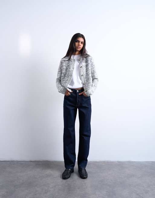 Topshop – Kort – Gerade geschnittene Jeans in Indigo-Rinse mit hohem Bund, 3 von 5