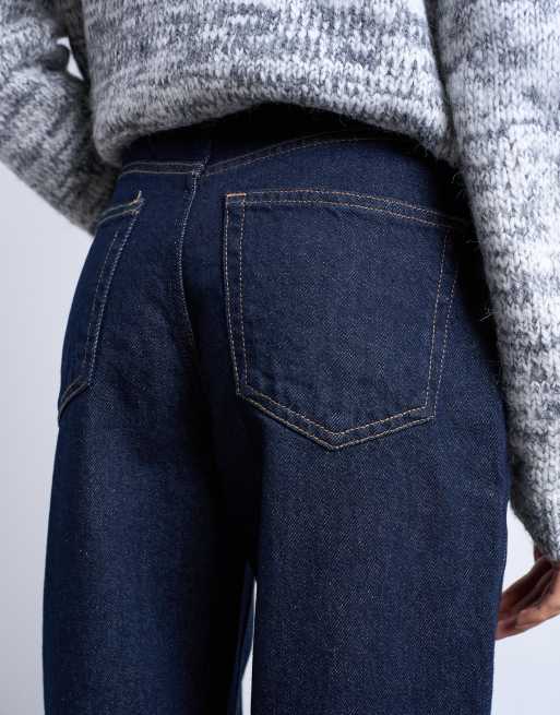 Topshop – Kort – Gerade geschnittene Jeans in Indigo-Rinse mit hohem Bund, 4 von 5