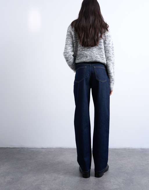 Topshop – Kort – Gerade geschnittene Jeans in Indigo-Rinse mit hohem Bund, 5 von 5