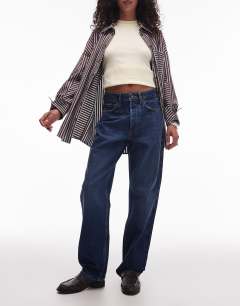 Kort high rise straight jean in rich blue