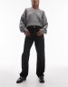 Topshop knit chunky all-needle clean crew sweater in pink
