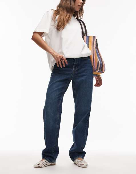 Topshop - Kort - Jeans dritti a vita alta blu intenso - view 1
