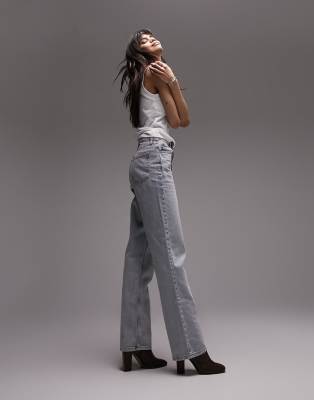 Topshop Embellished Kort Jean In Bleach-blue