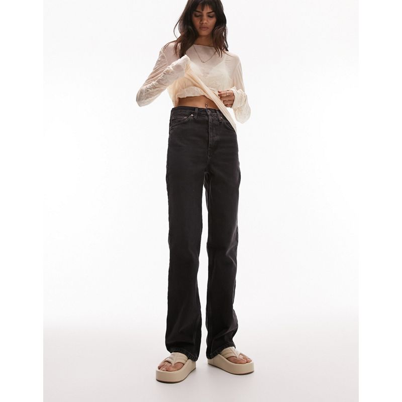 nMxKC Donna Topshop - Kort - Jeans in misto cotone organico nero slavato