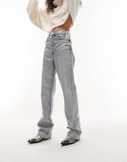 Lace up hot sale fly jeans