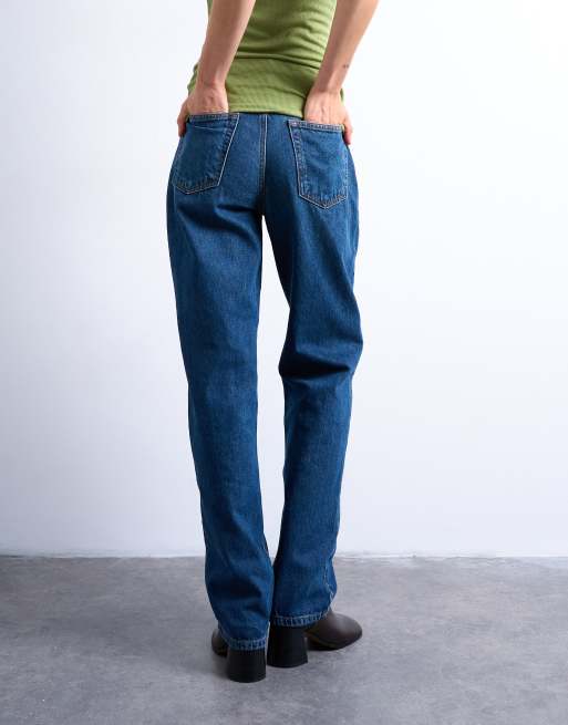 Topshop – Kort – Straight Jeans in kräftigem Blau mit hohem Bund, 2 von 5