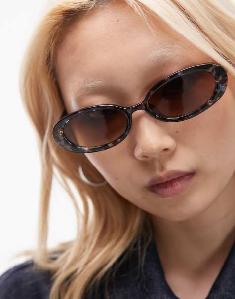 Topshop - Kos - Lunettes de soleil ovales - Marron - view 1