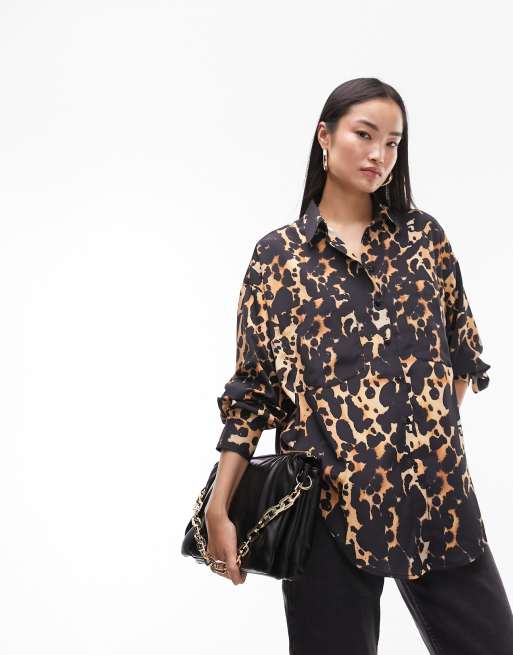 Topshop – Koszula w kolorowy zwierzęcy wzór