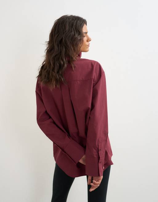 Topshop koszula z golfem w kolorze figowym, 4 z 4