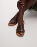 [Topshop] Topshop Kris jelly flat sandals in smoke grey-Blue 36 Smoke