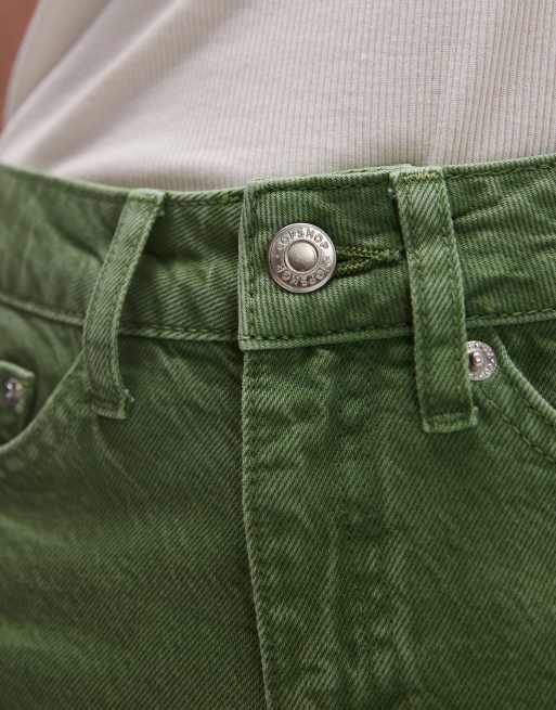 Topshop – Krótkie zielone szorty jeansowe, 3 z 5