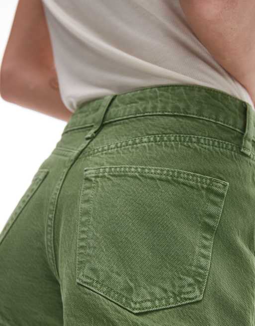 Topshop – Krótkie zielone szorty jeansowe, 4 z 5