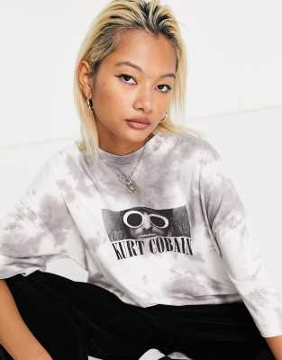 Topshop kurt cobain boyfriend t-shirt in grey