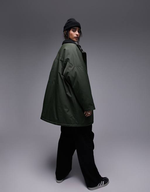 Topshop – Kurtka parka z kapturem w kolorze khaki , 3 z 4