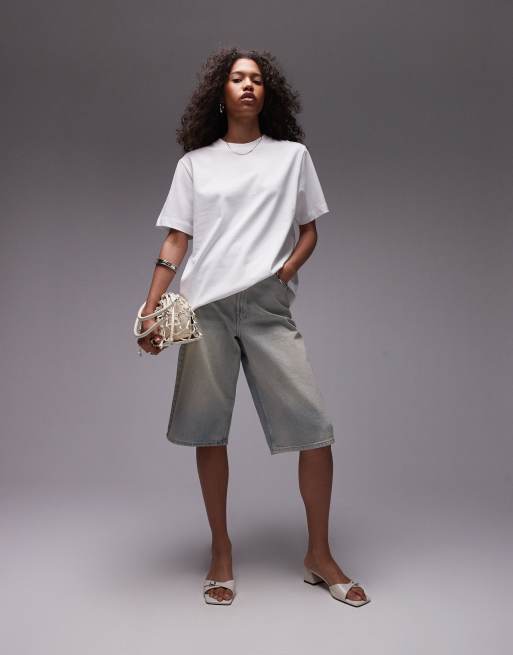 Topshop – Kurzärmliges Basic-T-Shirt aus hochwertigem Material in Weiß, 4 von 4