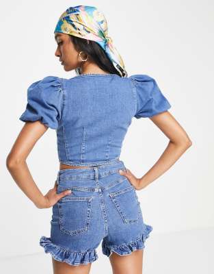 denim romper topshop