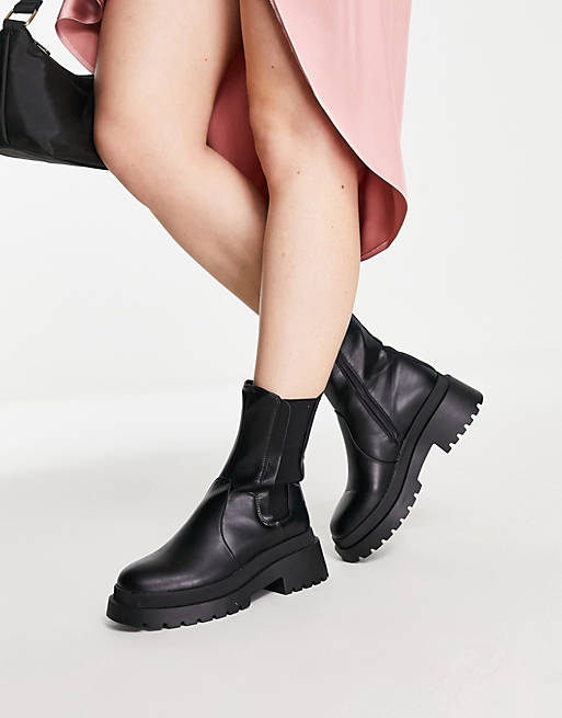  Boots/Topshop Kyle chunky chelsea boot in black 