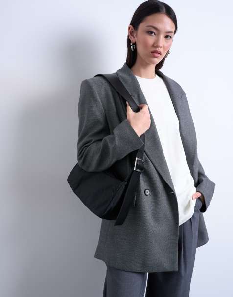 Topshop – Kylie – Czarna nylonowa torebka crossbody z kontrastowym paskiem - view 1