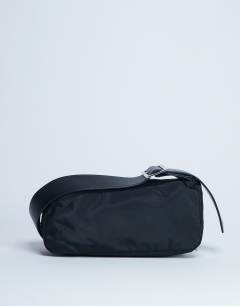 Kylie nylon cross body with contrast strap in black