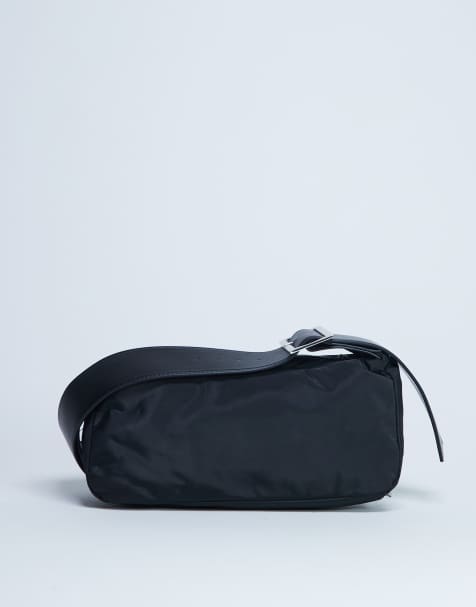 Topshop - Kylie - Sac bandoulière en nylon avec bandoulière contrastante - Noir - view 1