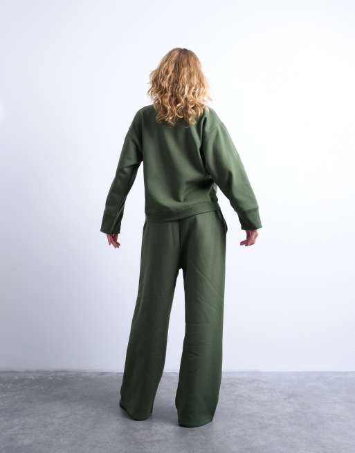 Topshop – La Paloma – Grön sweatshirt med broderi, del av set, 4 av 4