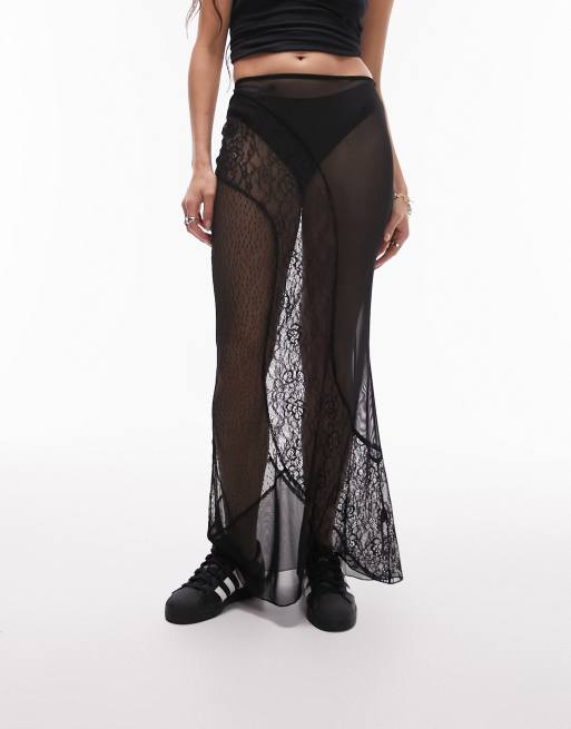 Mesh skirt lace sale