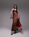 [Topshop] Topshop lace bust vintage slip dress in chocolate-Brown 16 Chocolate
