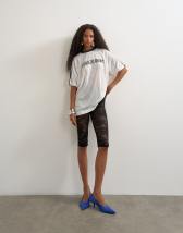 Topshop lace capri legging hosiery in black