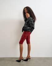 Topshop lace capri legging hosiery in burgundy