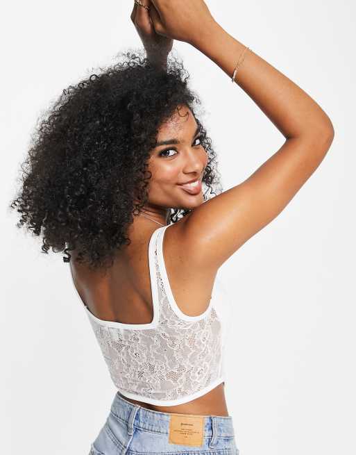 Ivory lace tank top top
