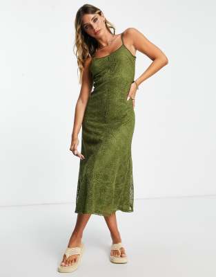 Topshop green hot sale lace dress