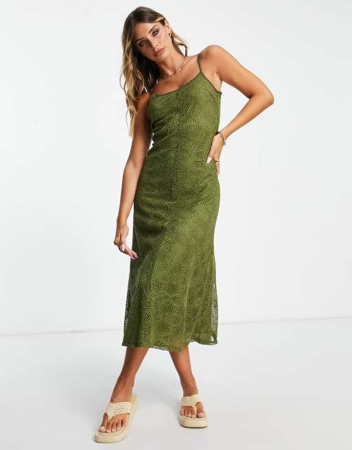 Khaki lace clearance dress