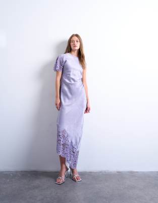 topshop purple leather dress Miss Circle Women's Sabina Purple Leather Slash Neck Midi Dress