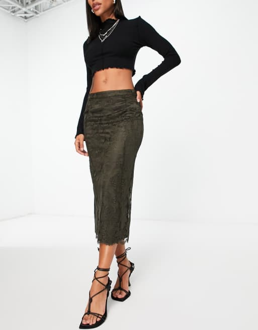 Khaki 2024 skirt topshop