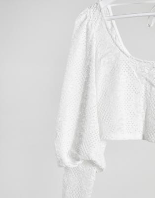 asos white lace top