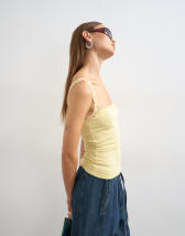 Topshop lace trim cami in yellow