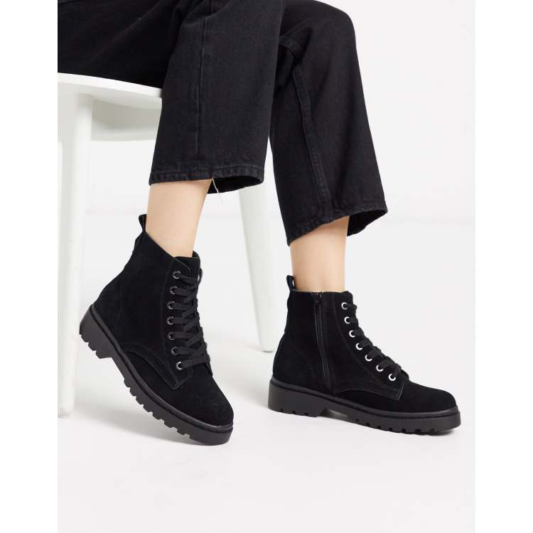 Topshop black shop suede boots