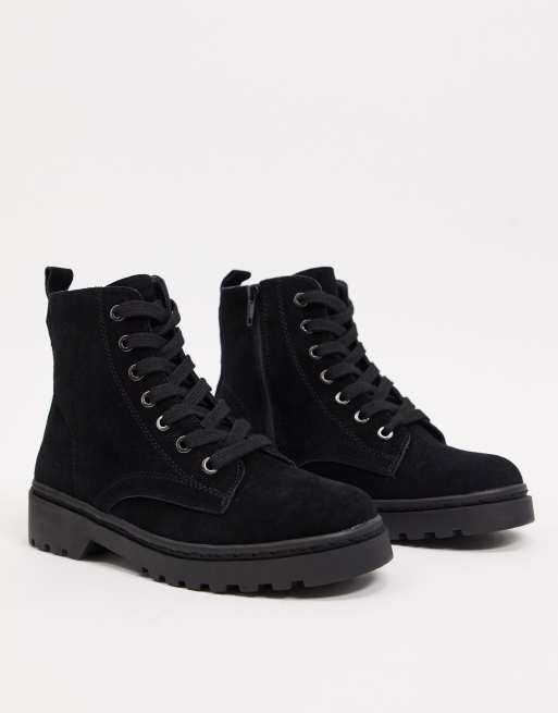 Topshop black suede store boots