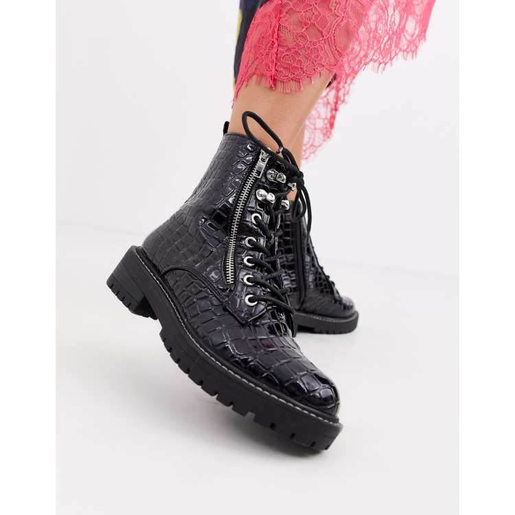 Brazil lace up hot sale boots topshop