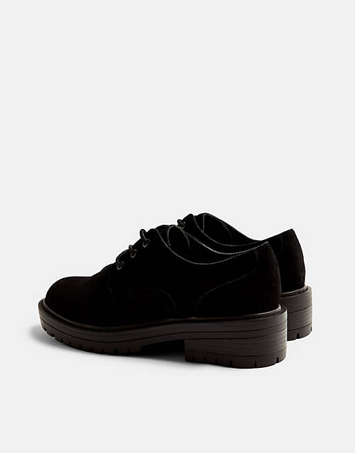 Shoes Flat Shoes/Topshop lace up loafers in black 