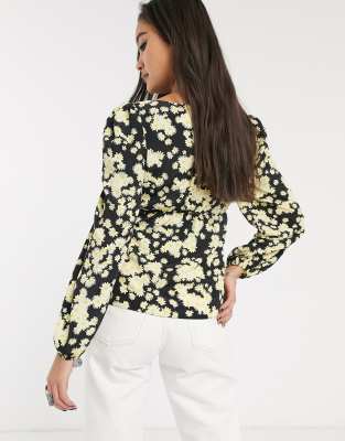 topshop yellow blouse